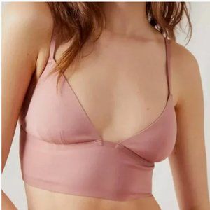 NWT Free People Sage Longline Bralette in Oh Bloom pink